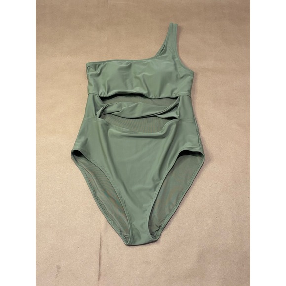 Old Navy Other - Old Navy‎ Sage Green One-Shoulder Cutout Swimsuit Womens Large